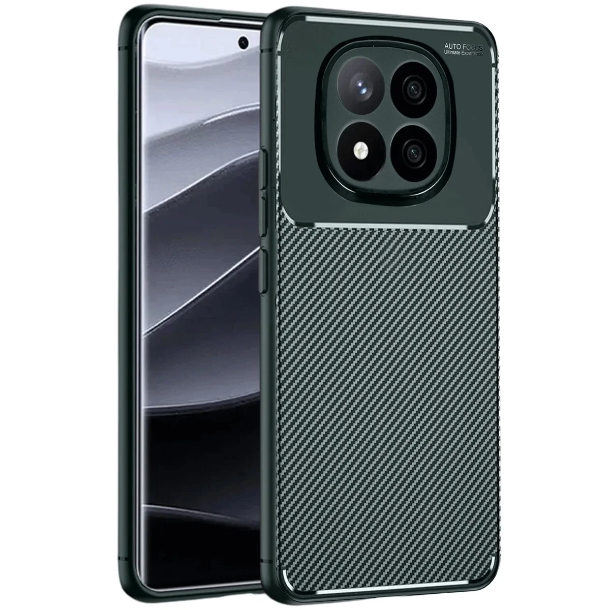 Xiao Red Note 14 Pro 5g Kılıf Auto Focus Karbon Kapak - Koyu Yeşil