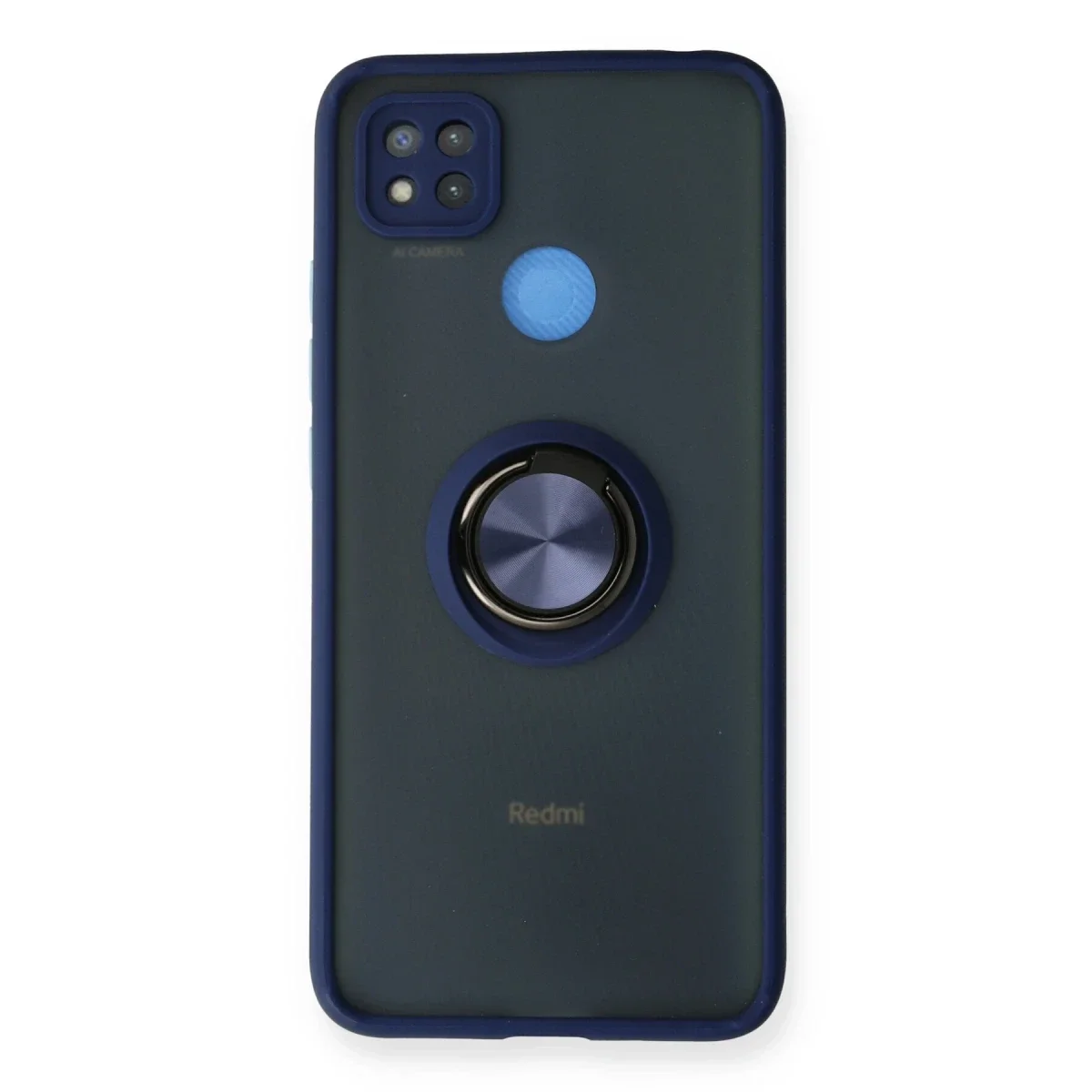 Xiaomi Redmi 9C Kılıf Montreal Yüzüklü Silikon Kapak - Lacivert