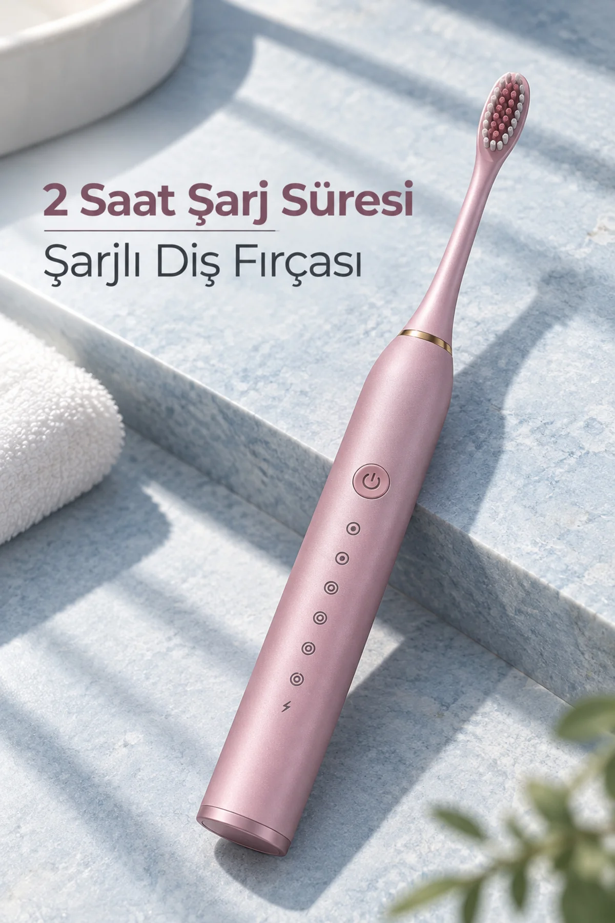 Pembe Elektrikli Diş Fırçası Zamanlayıcılı ve Hafıza Fonksiyonlu görsel 4
