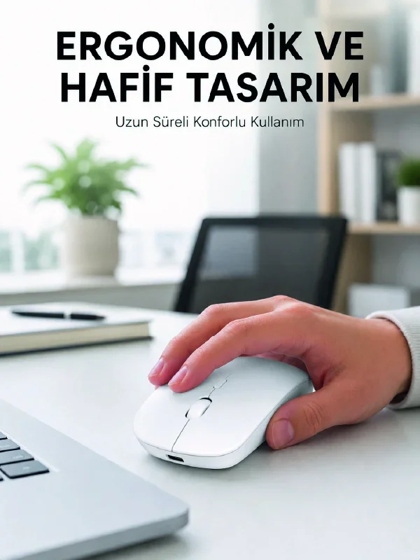 Profesyonel Kablosuz Bluetooth Mouse Çift Modlu Şarjlı Ergonok Fare