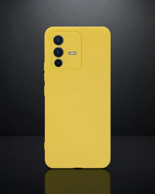 Vivo V23 5g Kılıf Nano İçi Kadife Silikon - Sarı