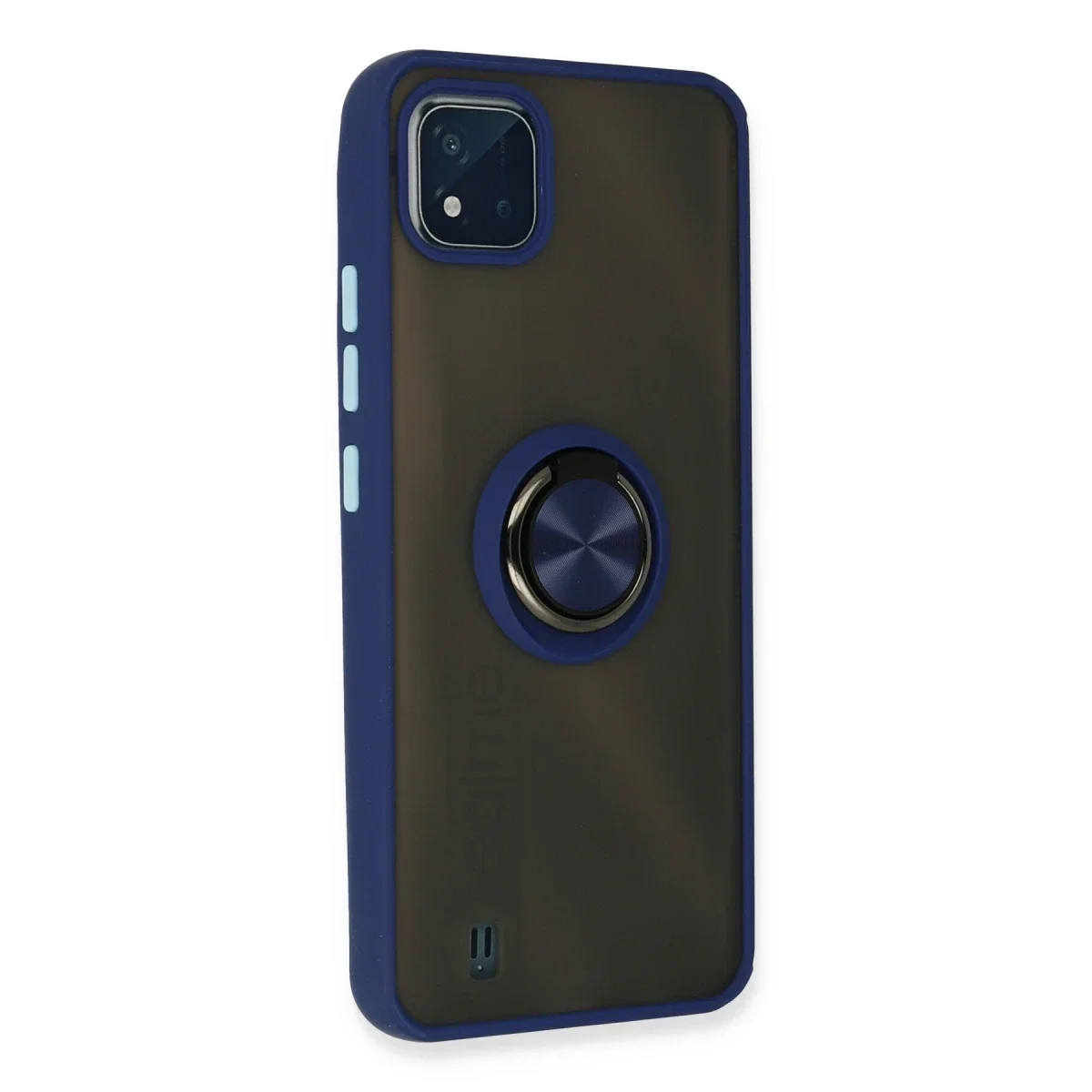 Realme C11 2021 Kılıf Montreal Yüzüklü Silikon Kapak - Lacivert görsel 3