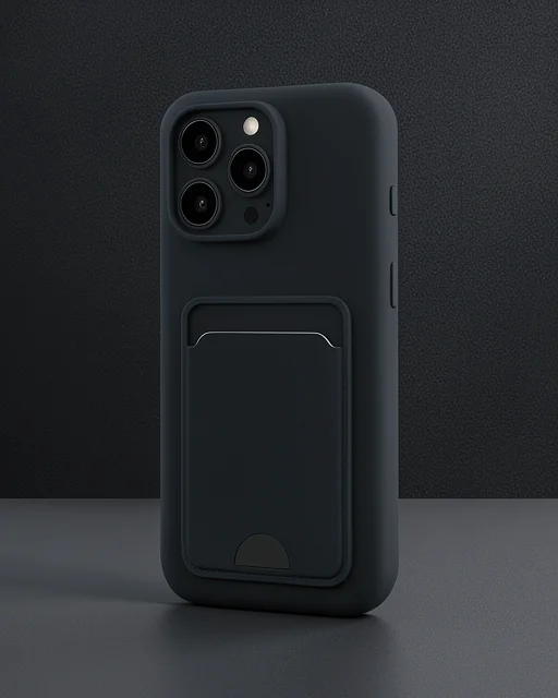 Apple İphone 16 Pro Kılıf Kelvin Kartvizitli Silikon - Siyah