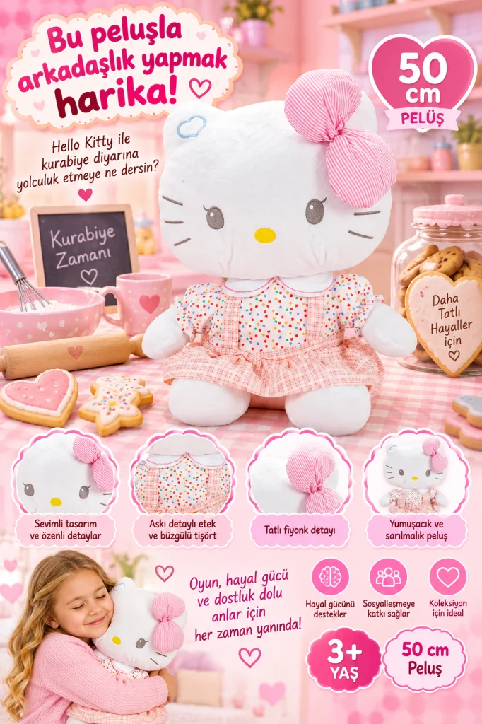 6317 Peluş H Kıtty Etekli 50 Cm görsel 4