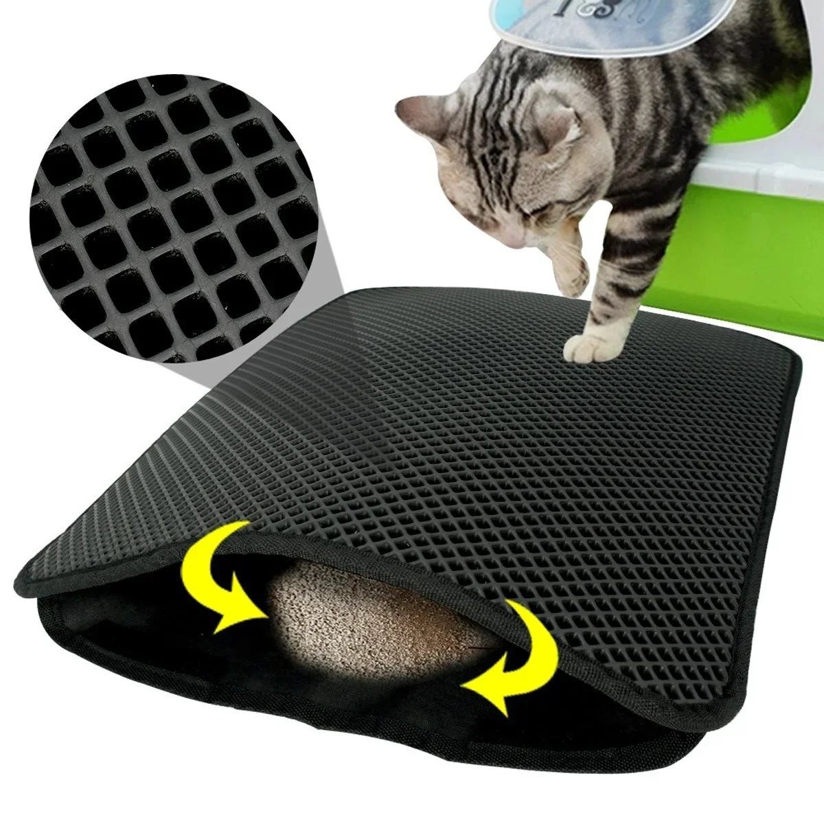 Kedi Tuvalet Önü Kum Toplayıcı Tezleyici Elekli Paspas görsel 3