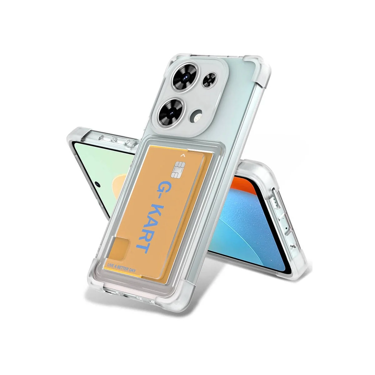 Xiaomi Redmi Note 13 Pro 4g Kılıf Kart Şeffaf Silikon - Şeffaf
