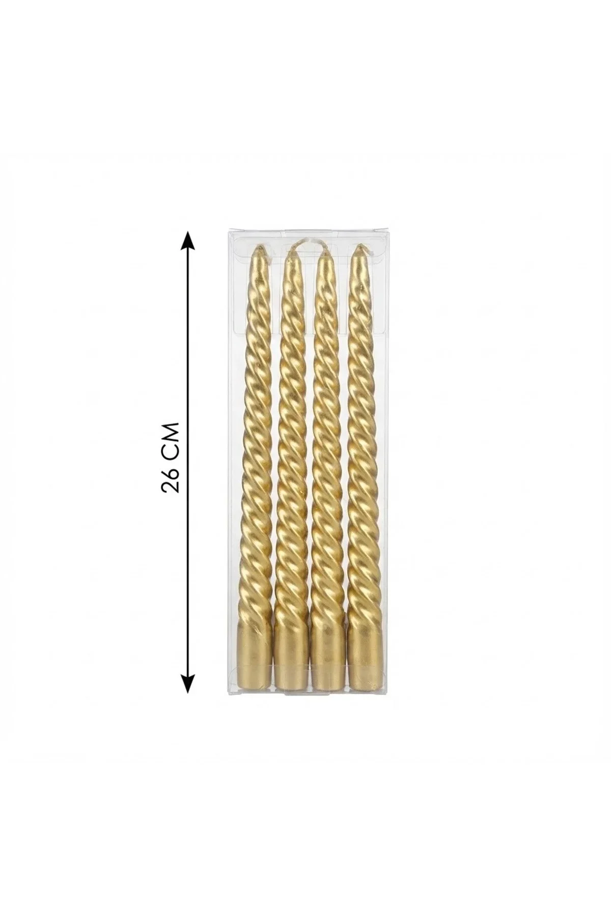 4'lü Lüks Burgu Şamdan Mumu 26 cm - Damlatmaz Spiral Dekoratif Mum Seti görsel 4