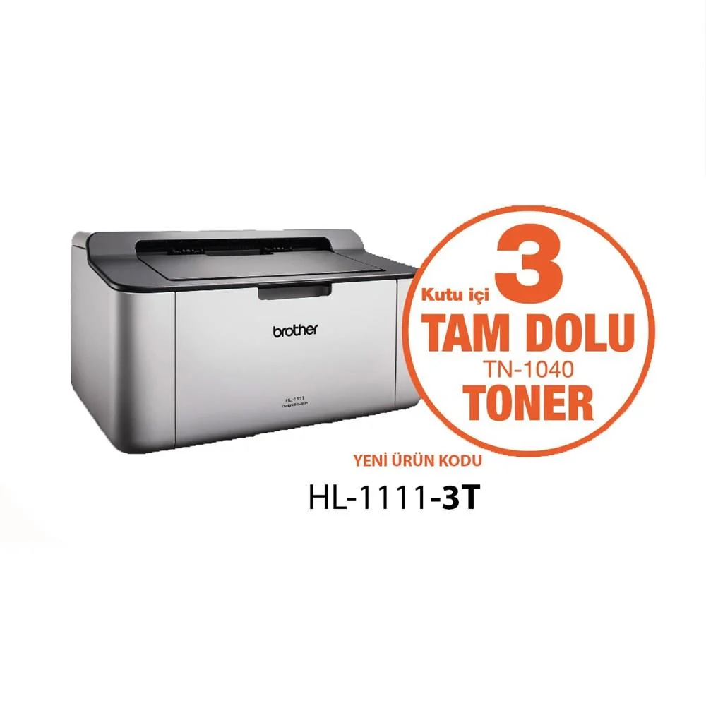 HL-1111-3T Mono Lazer Yazıcı (3 Tam Dolu Toner)