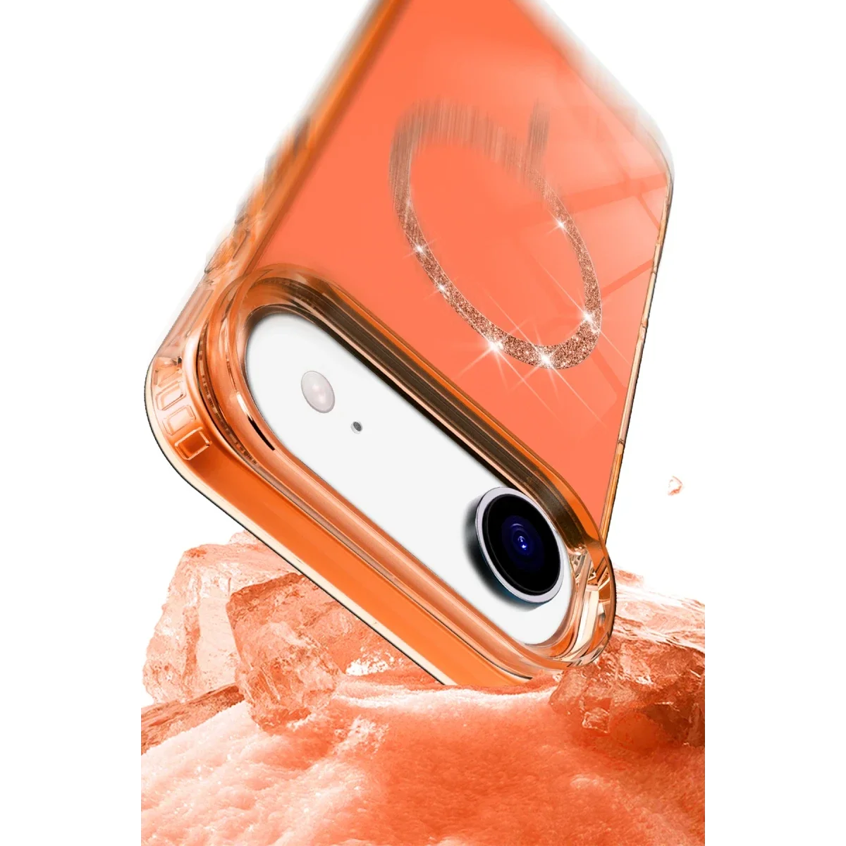 Apple iPhone 17 Air Live Diamond Magsafe Kapak - Turuncu görsel 4
