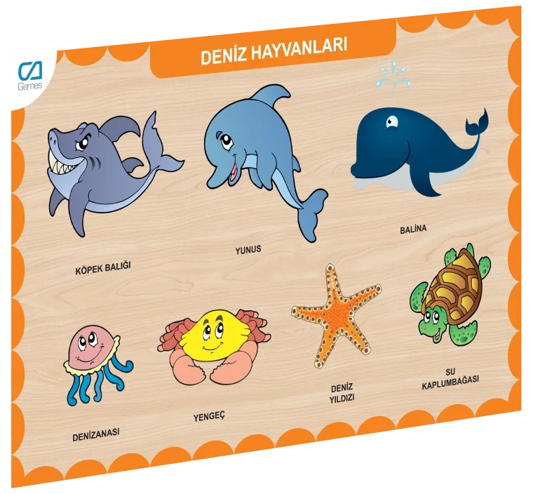 CAAHS-3212 Ca Games Ahşap Deniz Hayvanları Bul-tak