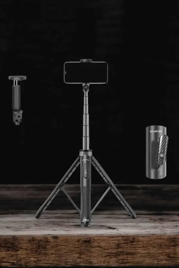 Tripod Kablosuz Bluetooth Bağlantılı Selfie Çubuğu 360 Derece Dönebilen görsel 5
