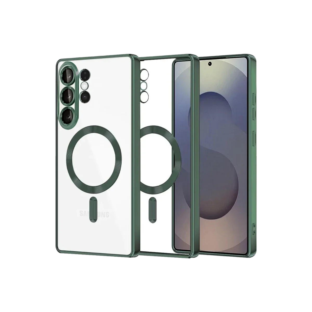 Samsung Galaxy S26 Ultra Kross Magneticsafe Kapak - Koyu Yeşil