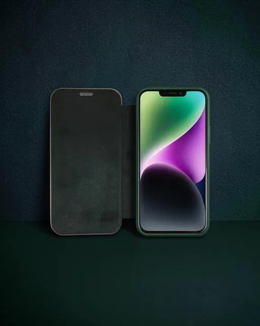 Apple İphone 12 Kılıf Dolpin Kapaklı - Koyu Yeşil