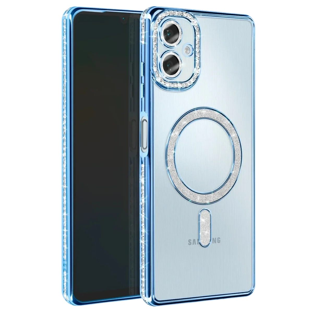 Samsung Galaxy A06 Joke Simli Magneticsafe Kılıf - Mavi