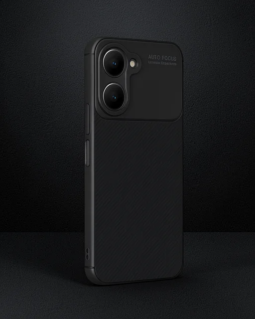 Vivo Y18 Kılıf Auto Focus Karbon Kapak - Siyah