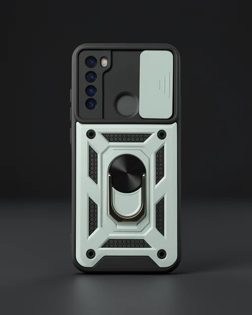 Xiaomi Redmi Note 8 Kılıf Pars Lens Yüzüklü Silikon - Yeşil
