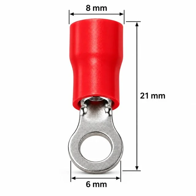 PM-39069 0,5-1,5mm2 Kesit 21x8x6mm Soket Kırmızı İzoleli Kablo Pabucu (100’lü Paket) görsel 2