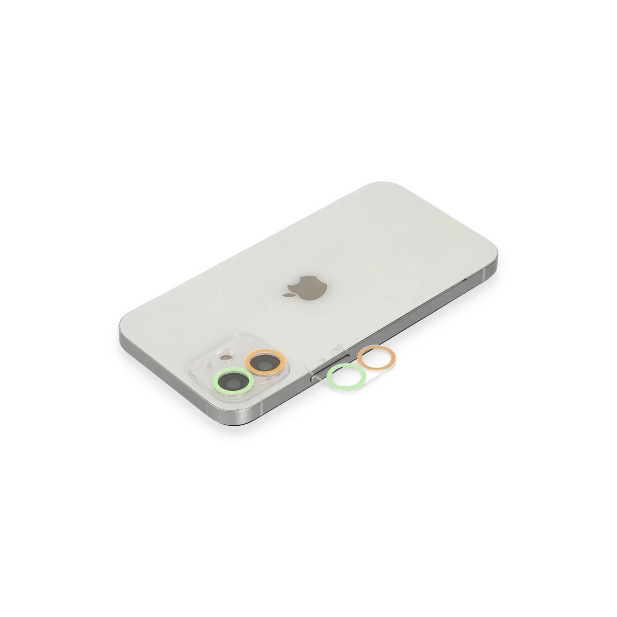 Apple İphone 11 Renkli Kamera Lens Koruma Cam - Turuncu-yeşil