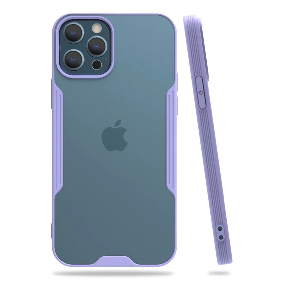 Apple iPhone 12 Pro Max Kılıf Platin Silikon - Lila görsel 3
