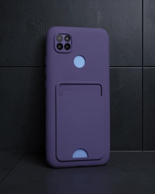 Xiaomi Redmi 9c Kılıf Kelvin Kartvizitli Silikon - Derin Mor