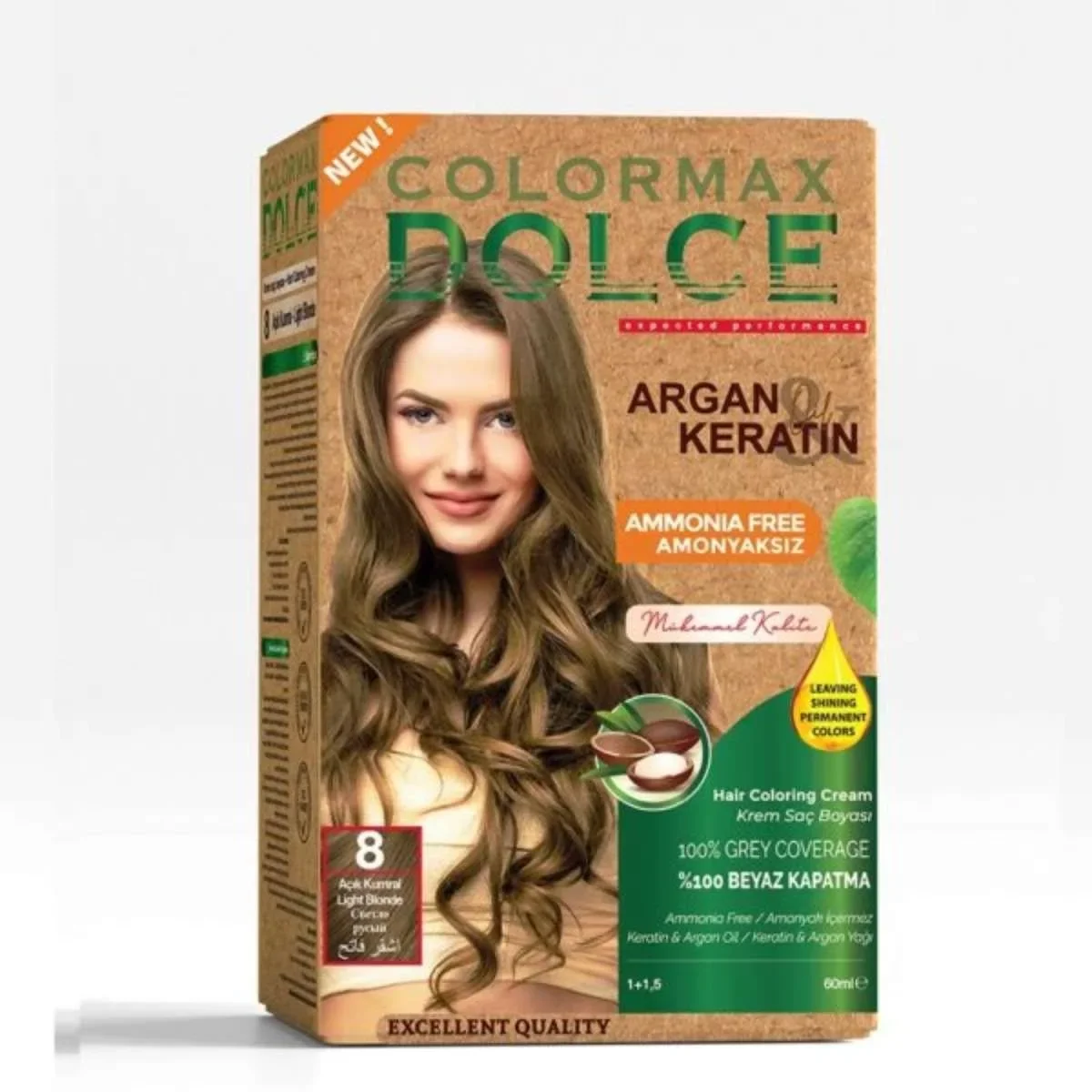Dolce Amonyaksız, Doğal Set Boya - 8 Açık Kumral