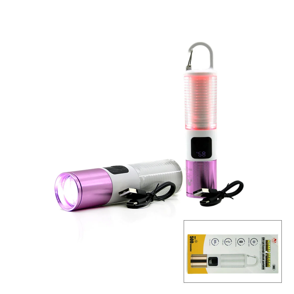 USB Şarjlı Zoom El Feneri - 6 Modlu (Kamp & Çok Amaçlı) görsel 4