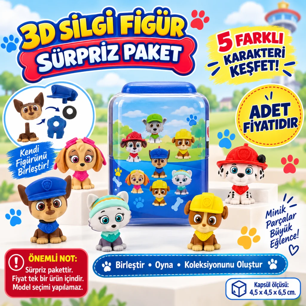 Puzzle Palz 3D Silgi Figür Sürpriz Paket görsel 2