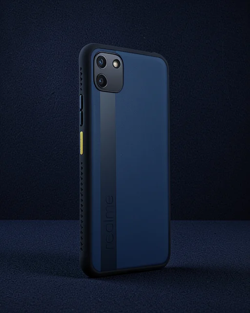 Realme C11 Kılıf Miami Şeffaf Silikon - Lacivert
