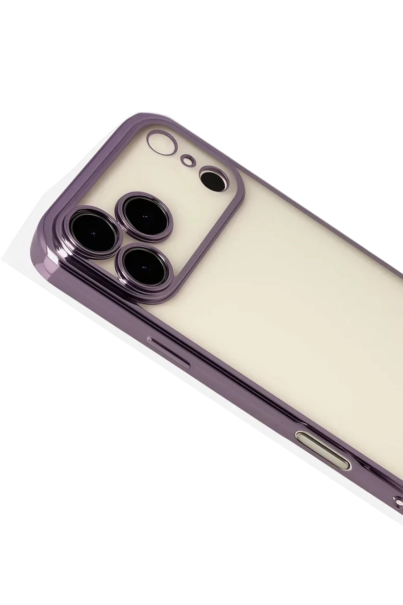 Apple iPhone 17 Pro Razer Lensli Silikon - Mor görsel 3