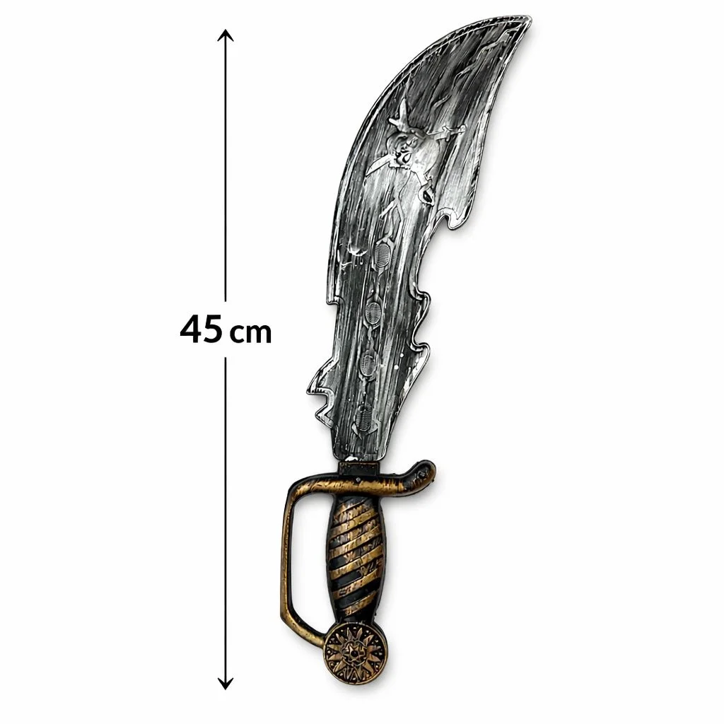 Eskitme Detaylı Plastik Korsan Kılıcı 45 Cm görsel 3