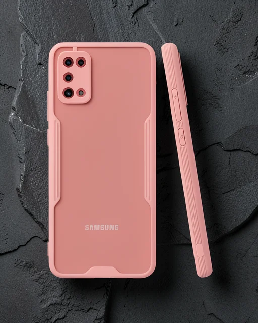 Samsung Galaxy A02s Kılıf Platin Silikon - Pembe