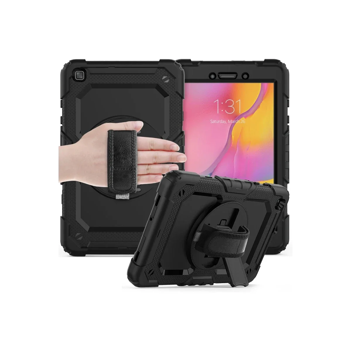 Samsung Galaxy T290 Tab A 8 Kılıf Pars Tablet Kapak - Siyah görsel 5