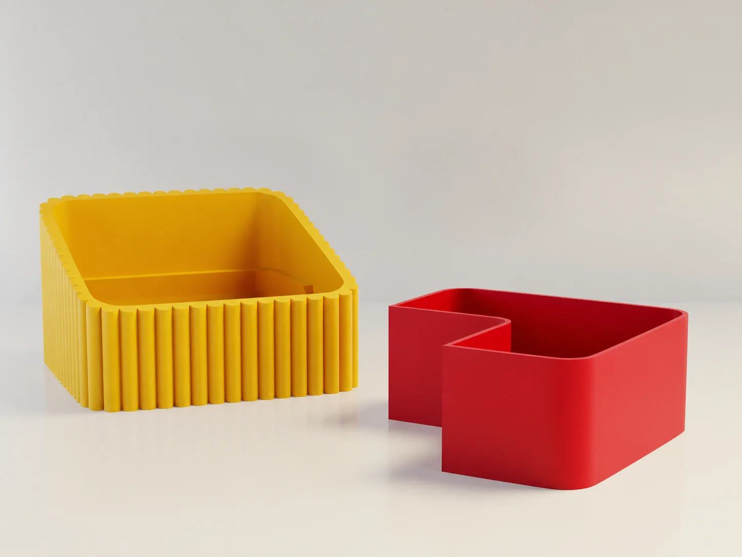3D Baskı Fıstık Kasesi - Çift Hazneli Kabuk Ayırıcı Sunum Kasesi - Sarı Kırmızı görsel 2