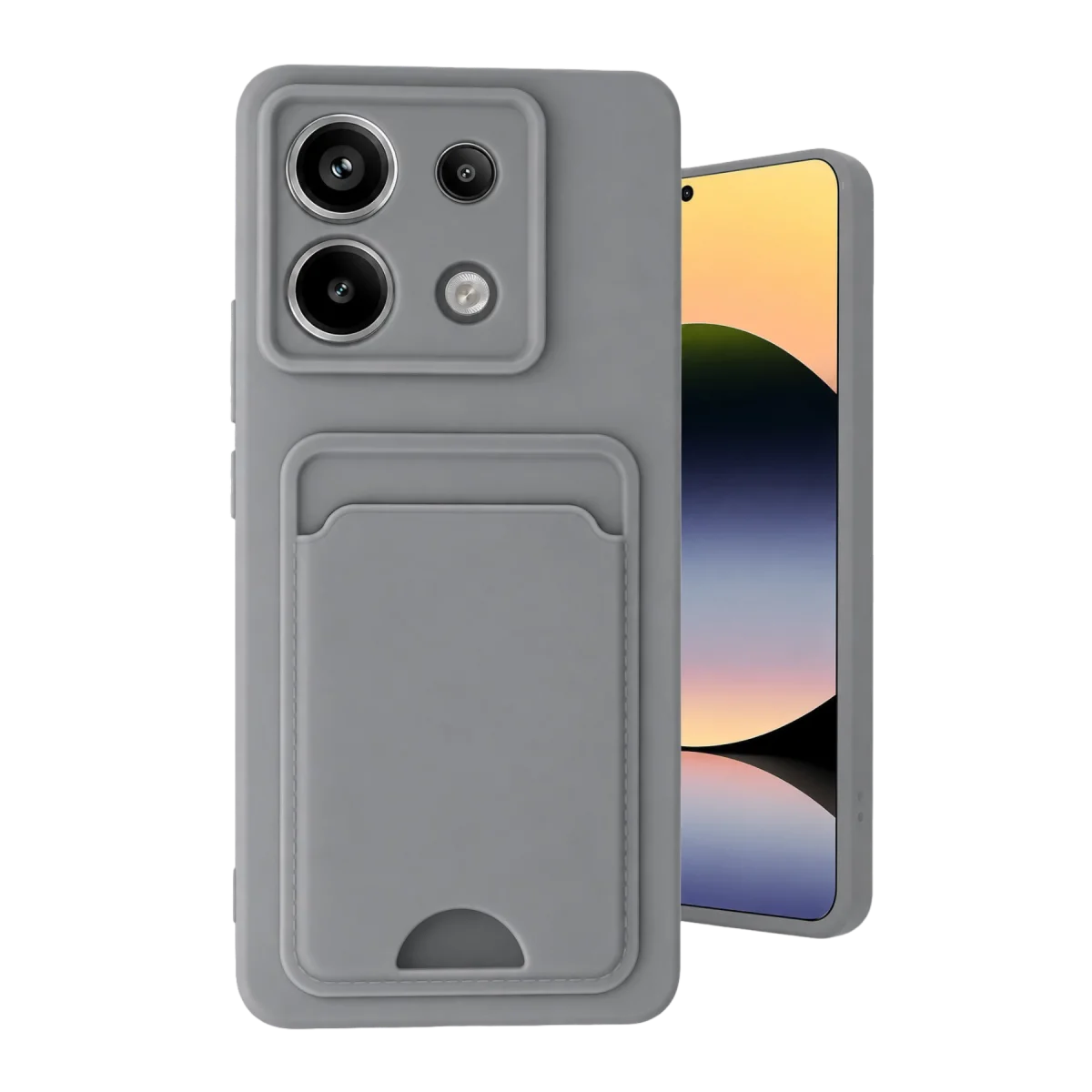 Xiaomi Redmi Note 13 Pro 5G Kılıf Kelvin Kartvizitli Silikon - Gri