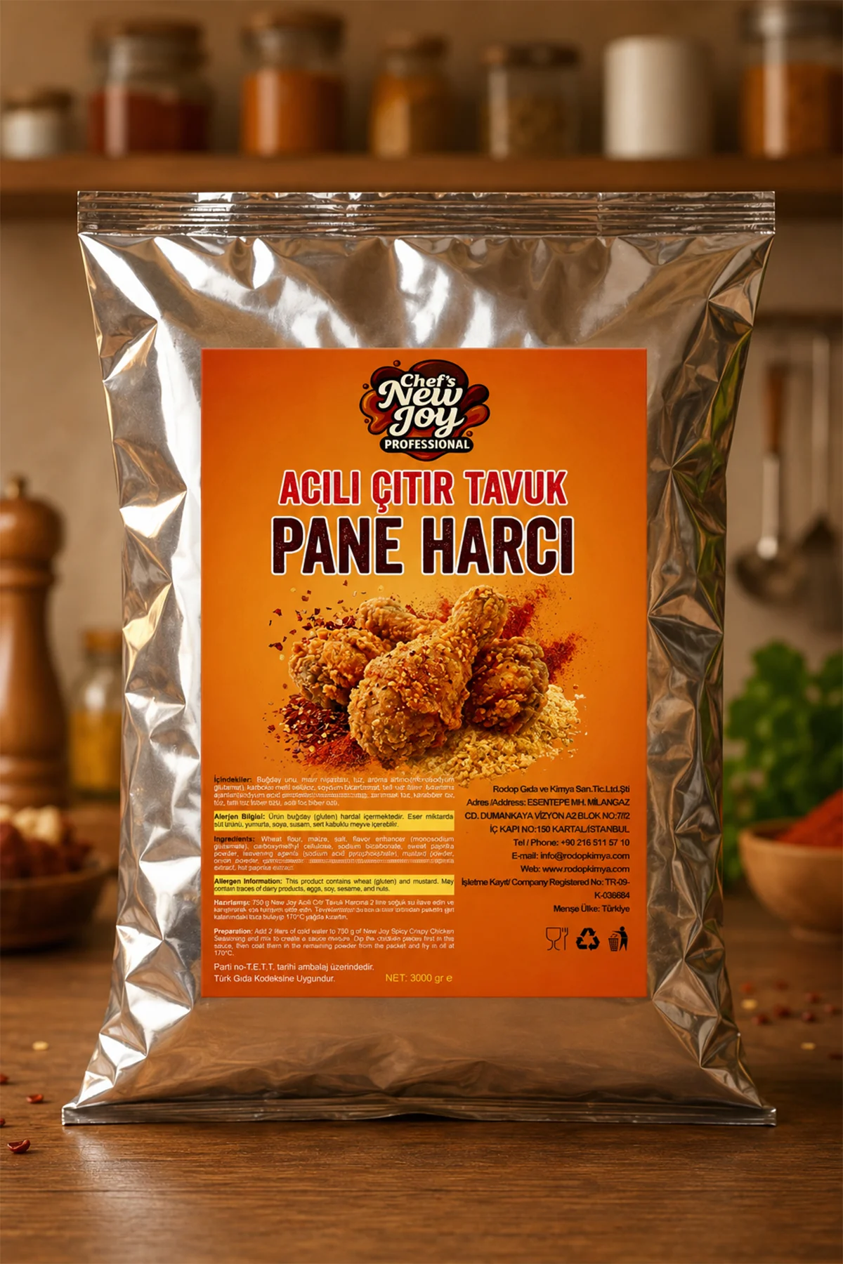 Acılı Çıtır Tavuk Pane Harcı 3000 gr Acılı Kaplama Harcı görsel 2