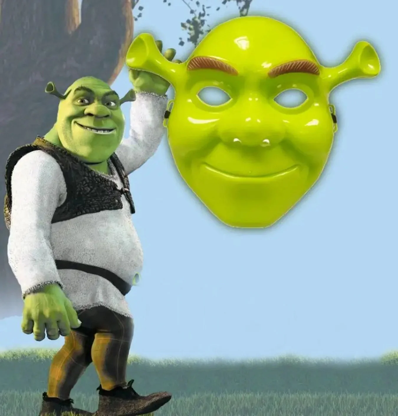 Yeşil Shrek Maskesi 21x25 cm görsel 2