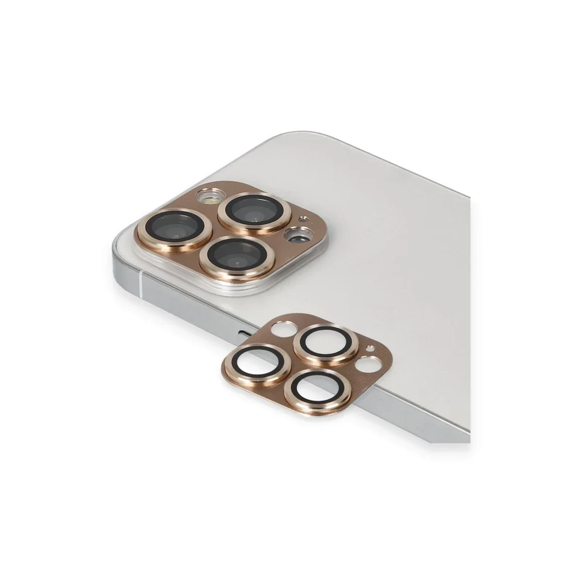Apple iPhone 13 Pro Max Pers Alüminyum Kamera Lens - Gold görsel 3