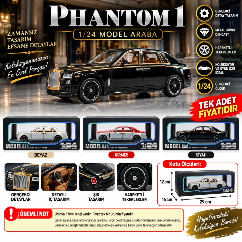 1/24 Phantom 1 Model Araba (adet fiyatıdır)