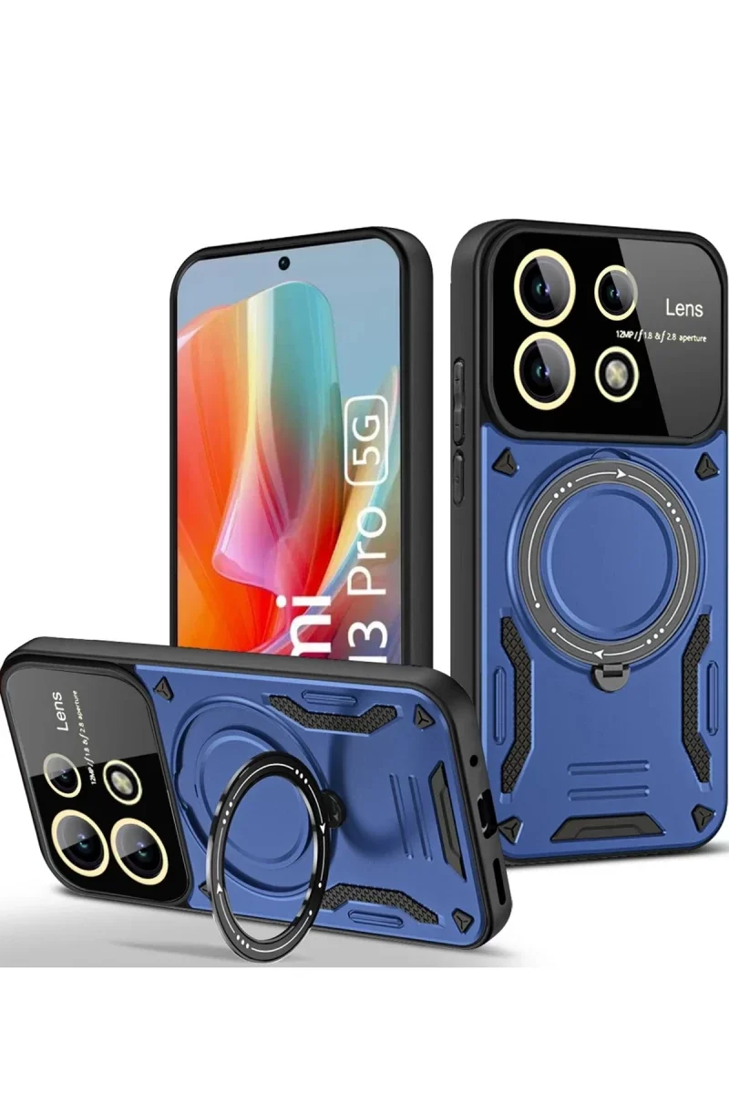 Xiao Red Note 13 Pro 5G Kılıf Joy Lens Standlı Kapak - Lacivert