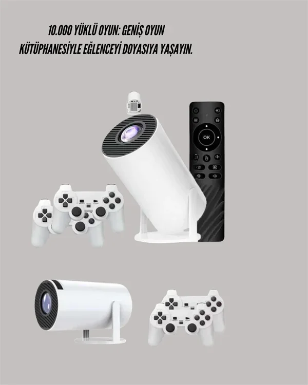 Portatif 4K Projeksiyon – 4.000 Uygulama, Kablosuz Yansıtma ve Bluetooth 5.0 Yeni Nesil görsel 3