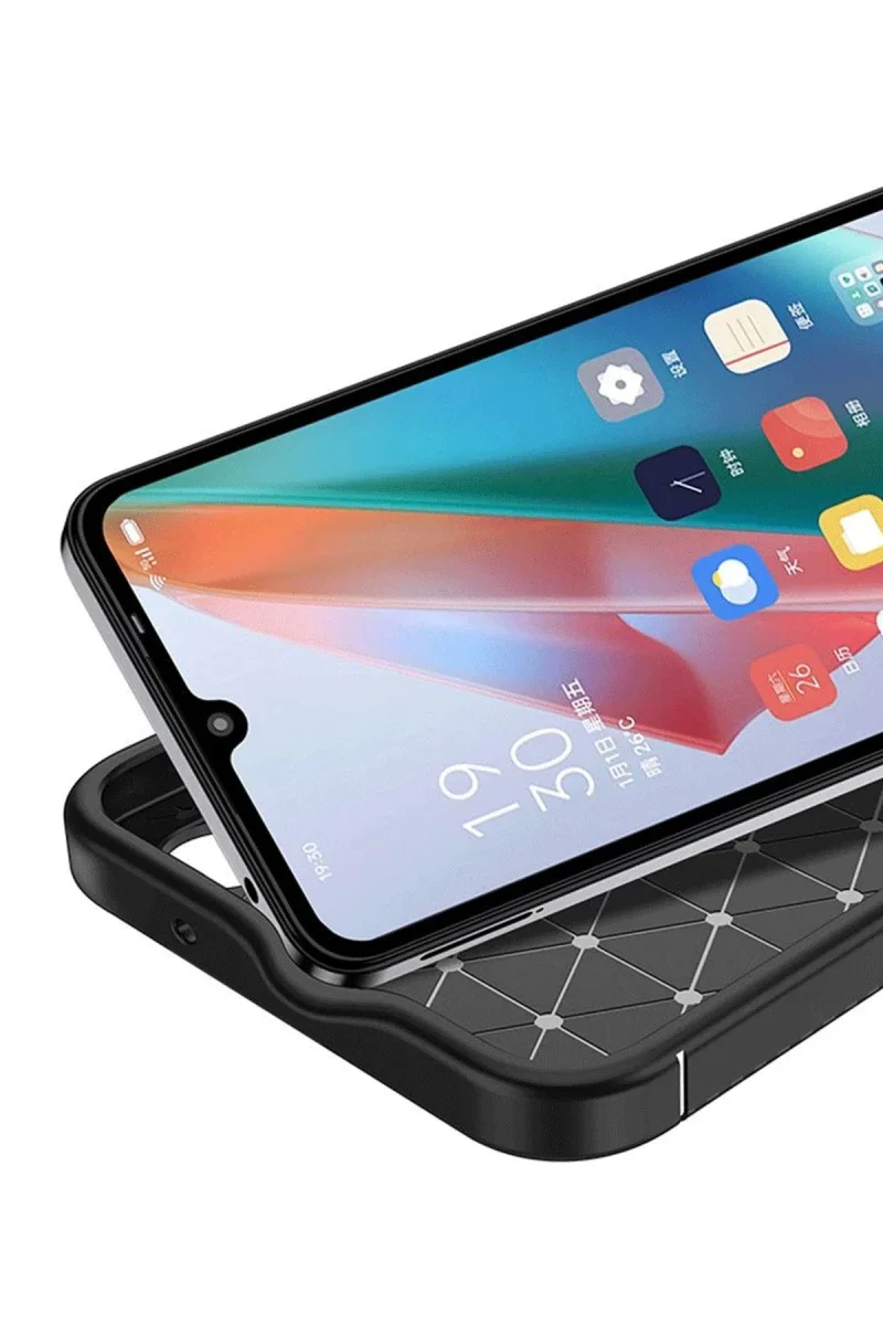 Realme 12 Lite Kılıf Auto Focus Karbon Kapak - Siyah görsel 2