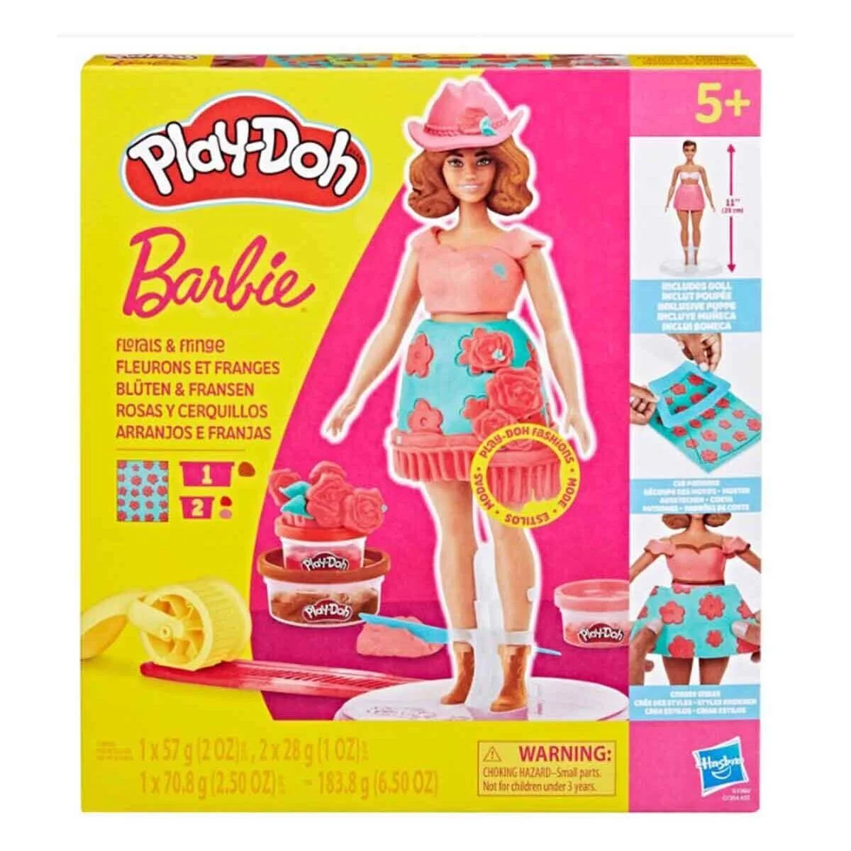 G1360 Play-Doh Barbie Çiçek Desenleri ve Püsküller Hamur Oyun Seti +3 yaş görsel 8