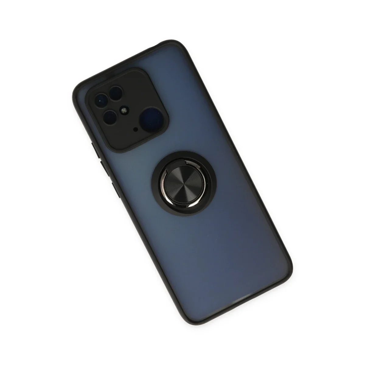 Xiaomi Poco C40 Kılıf Montreal Yüzüklü Silikon Kapak - Siyah görsel 2