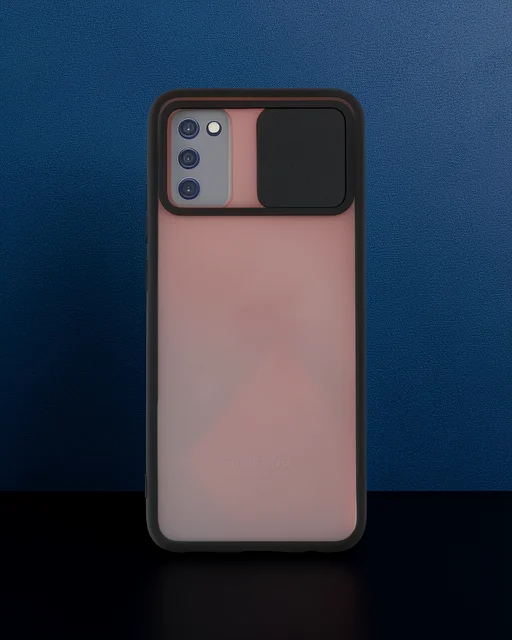 Samsung Galaxy A02s Kılıf Palm Buzlu Kamera Sürgülü Silikon - Siyah