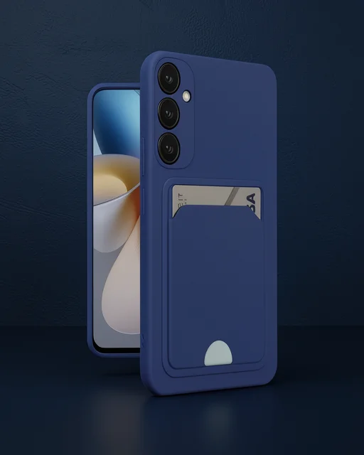 Samsung Galaxy A35 5g Kılıf Kelvin Kartvizitli Silikon - Lacivert
