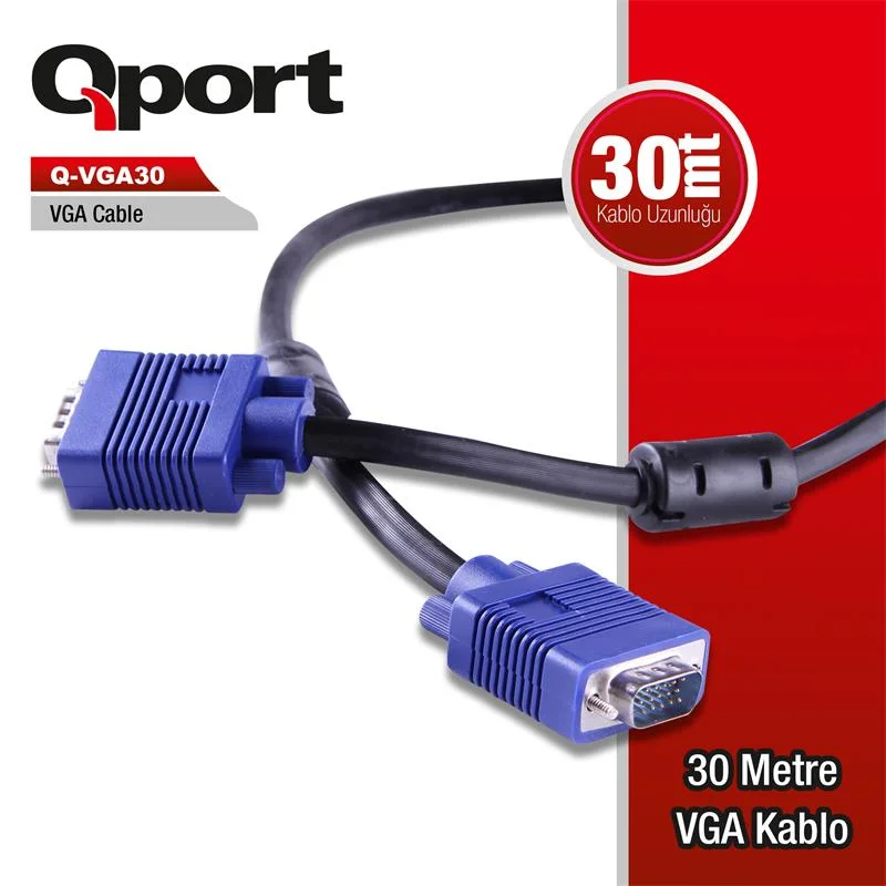 Q-VGA30 15PIN Fıtrelı 30MT Vga Kablo
