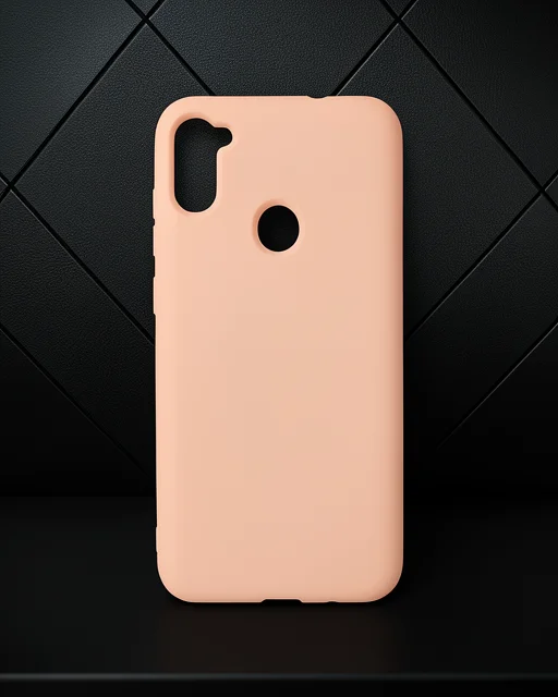 Samsung Galaxy A11 Kılıf Nano İçi Kadife Silikon - Pudra