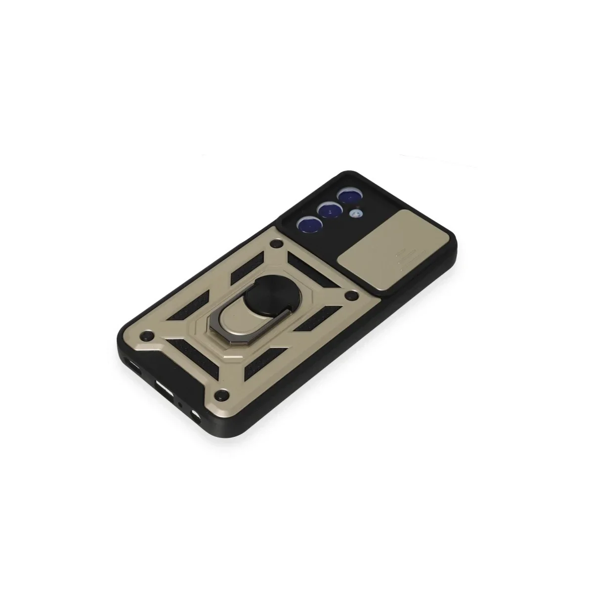 Samsung Galaxy M34 5G Kılıf Pars Lens Yüzüklü Silikon - Gold görsel 5