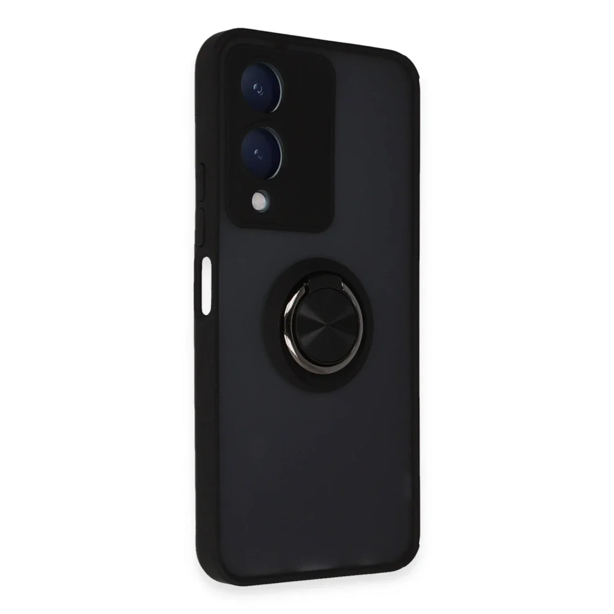 Vivo Y17S Kılıf Montreal Yüzüklü Silikon Kapak - Siyah görsel 2