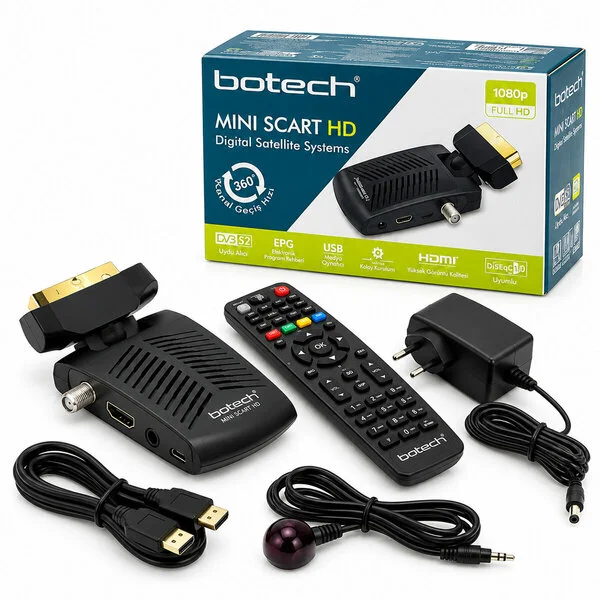 Mını Scart Full Hd 1080P Uydu Alıcısı